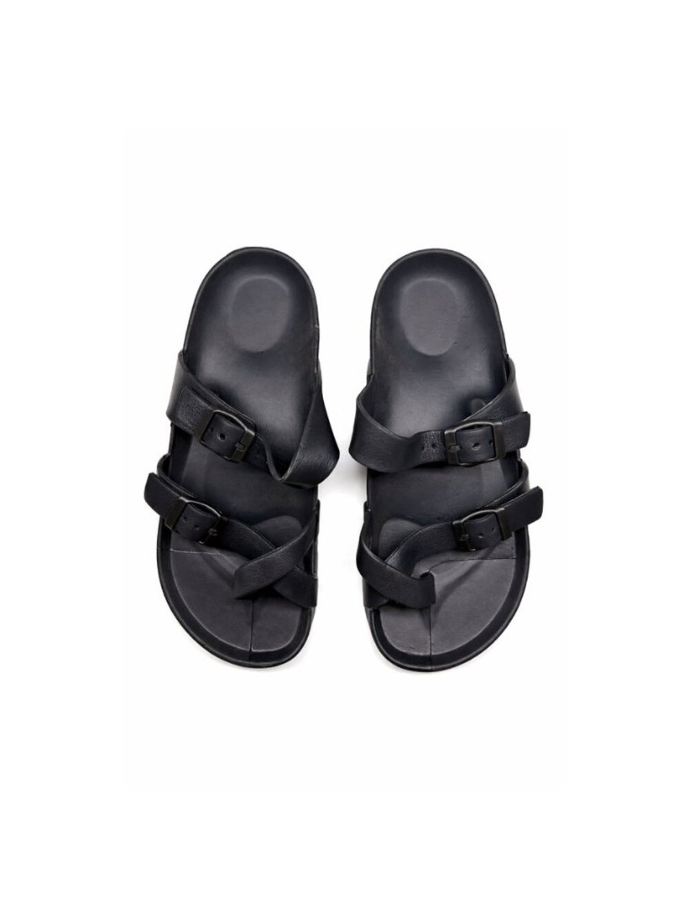Women's Platform Sandals with Arch Support Comfortable Foam Slides Black Size 9
